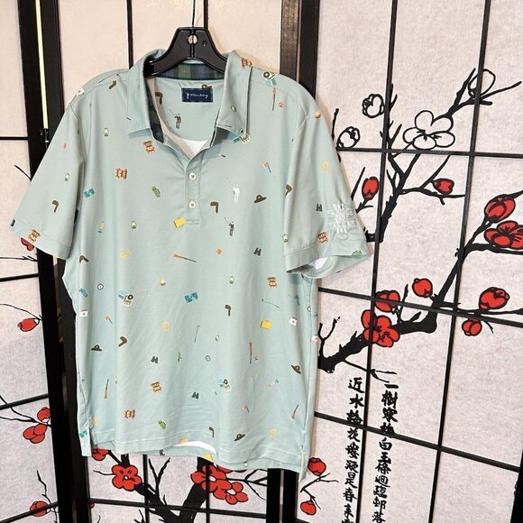 William Murray Golf Other - William Murray Polo Size M Green Happy Glamper Camp Golf Shirt Pauma Valley